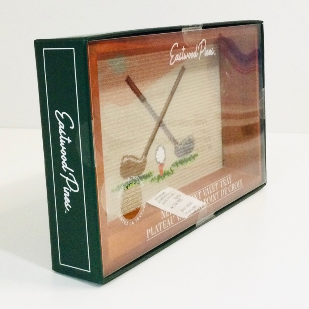 NEW Eastwood Pines Golf Needlepoint Valet Tray - Picture 4 of 7